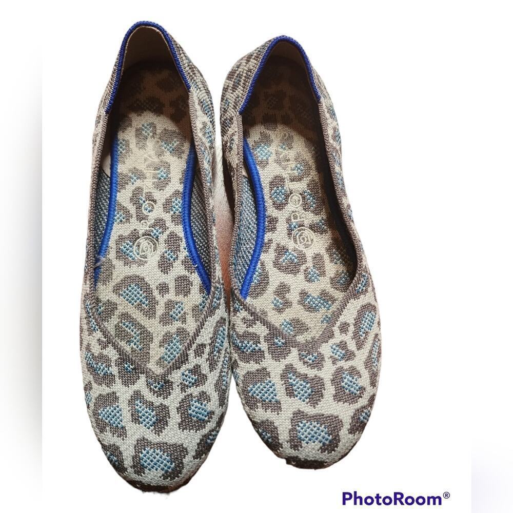 ROTHYS GRAY SPOTTED RETIRED FLATS SIZE 8